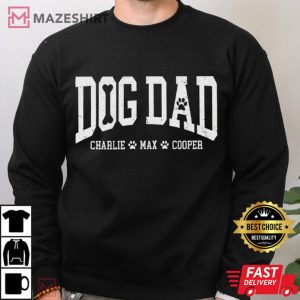 Fathers Day Custom Dog Dad With Names Comfort Colors T Shirt (4)