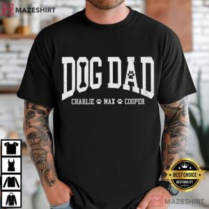 Fathers Day Custom Dog Dad With Names Comfort Colors T Shirt (3)