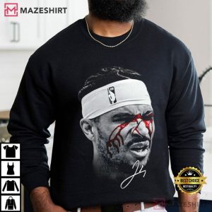 Josh Hart With Signature New York Basketball Champs 2025 T Shirt (3)