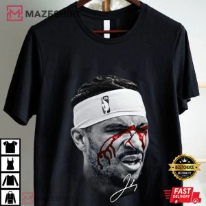 Josh Hart With Signature New York Basketball Champs 2025 T Shirt (1)