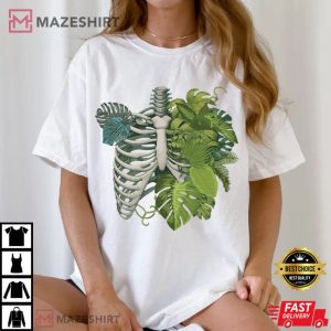 Plant Lovers Skeleton Plant Body Monstera T Shirt (4)