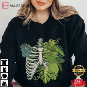Plant Lovers Skeleton Plant Body Monstera T Shirt (1)