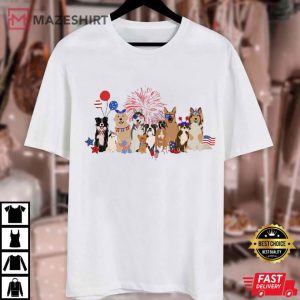 4th Of July USA Dogs America Patriotic T Shirt (1)