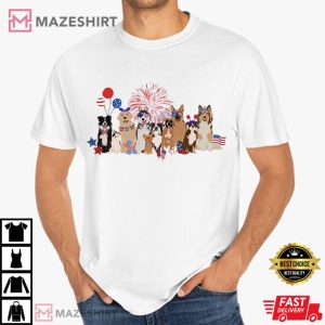 4th Of July USA Dogs America Patriotic T Shirt (2)
