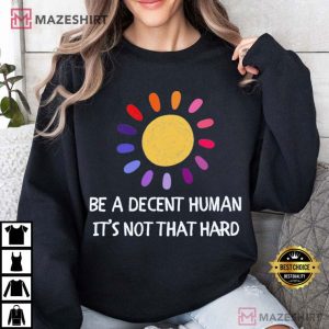 LGBTQ+ Heart Retro Be A Decent Human It’s Not That Hard T Shirt (2)