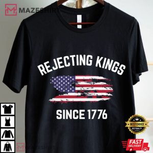Rejecting Kings Since 1776 Pro Democracy Anti Maga T Shirt (1)