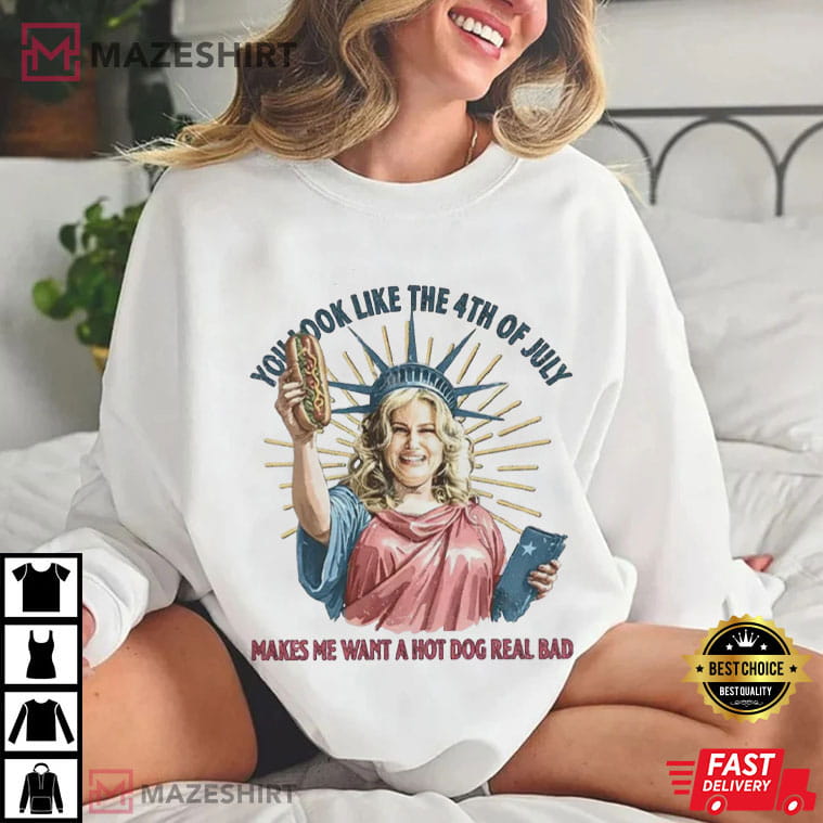 Jennifer Coolidge You Look Like The 4th Of July Comfort Colors T-Shirt Jennifer Coolidge You Look Like The 4th Of July Comfort Colors T-Shirt