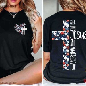 Patriotic Christian Loves Jesus And America 4th Of July T Shirt (1)