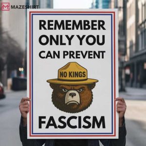 Anti Trump Bear Refuse Fascism No Kings Protest Sign Poster (3)