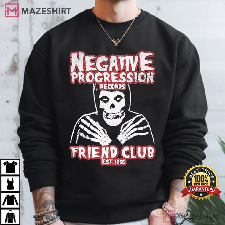Misfits Band Negative Progression Records Friend Club Est 1996 T-Shirt Misfits Band Negative Progression Records Friend Club Est 1996 T-Shirt