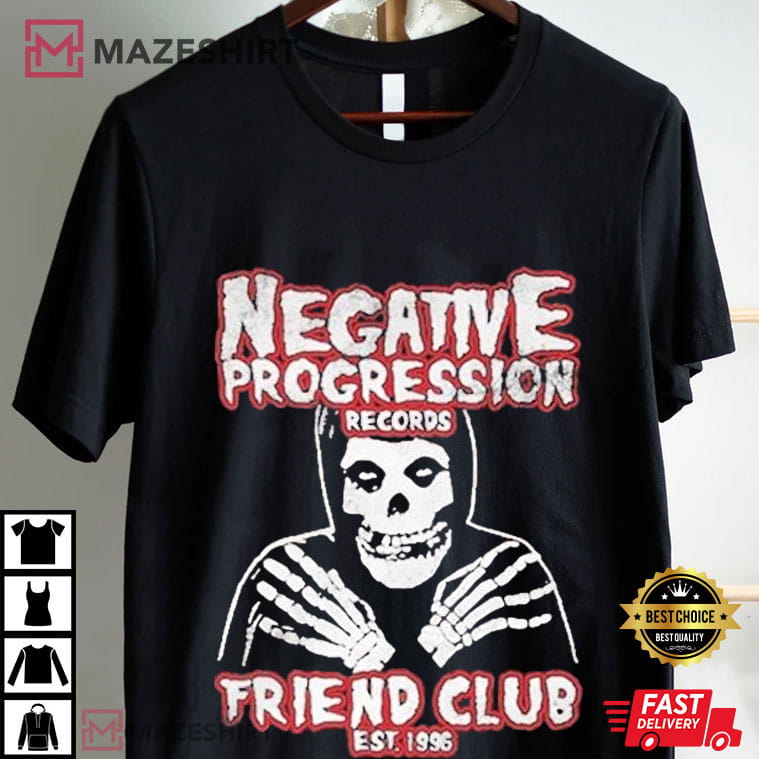 Misfits Band Negative Progression Records Friend Club Est 1996 T-Shirt Misfits Band Negative Progression Records Friend Club Est 1996 T-Shirt