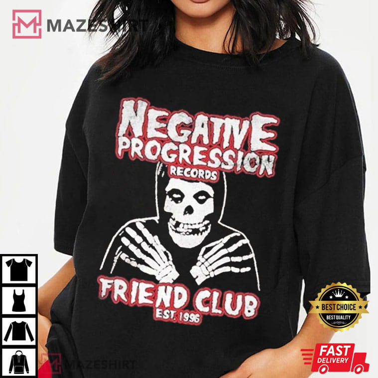 Misfits Band Negative Progression Records Friend Club Est 1996 T-Shirt Misfits Band Negative Progression Records Friend Club Est 1996 T-Shirt