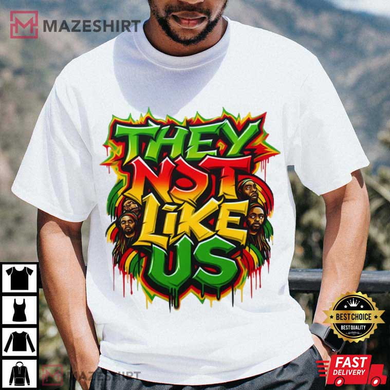 Graffiti They Not Like Us Juneteenth 1865 Black History T-Shirt Graffiti They Not Like Us Juneteenth 1865 Black History T-Shirt