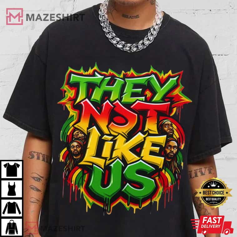 Graffiti They Not Like Us Juneteenth 1865 Black History T-Shirt Graffiti They Not Like Us Juneteenth 1865 Black History T-Shirt