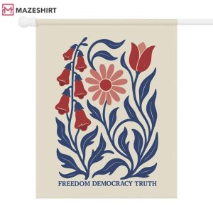 Subtle Anti Trump Freedom Democracy Truth Daisy Tulip Garden Flag (1)