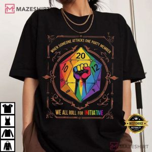 LGBTQ+ We All Roll For Initiative DnD Gamers Pride Month T Shirt (2)