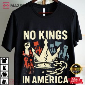 No Kings In America Anti Authoritarian Protest T Shirt (1)
