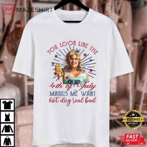 4th July Hot Dog Lover You Look Like The 4th Of July T Shirt (1)