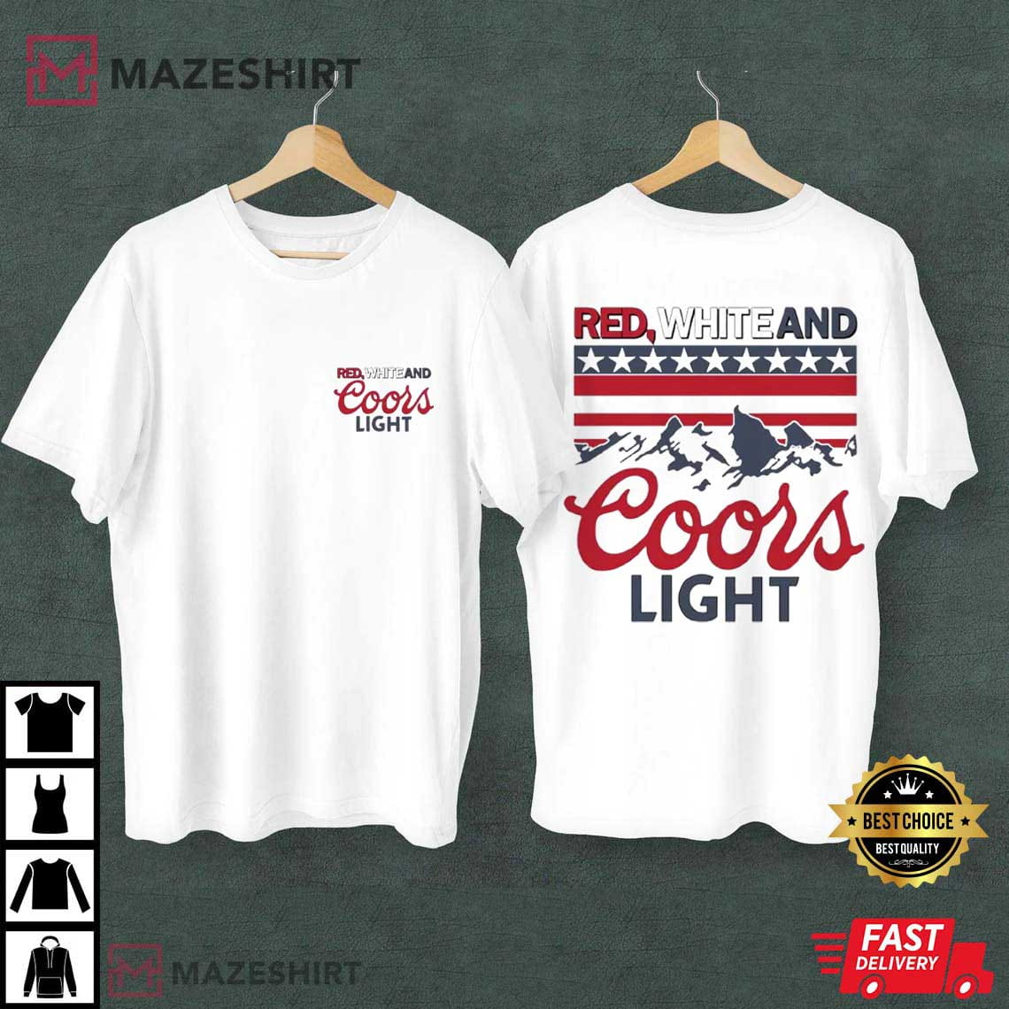 Red White And Coors Light Beer 4th Of July T-Shirt Red White And Coors Light Beer 4th Of July T-Shirt
