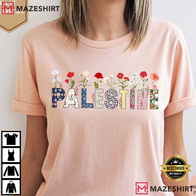 Free Gaza Palestine Stand With Palestine Flower T-Shirt Free Gaza Palestine Stand With Palestine Flower T-Shirt
