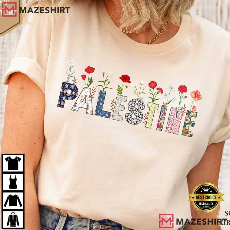 Free Gaza Palestine Stand With Palestine Flower T-Shirt Free Gaza Palestine Stand With Palestine Flower T-Shirt