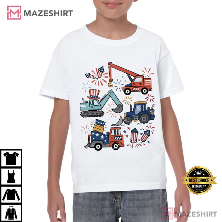 4th Of July Work Machine American Boy T-Shirt 4th Of July Work Machine American Boy T-Shirt