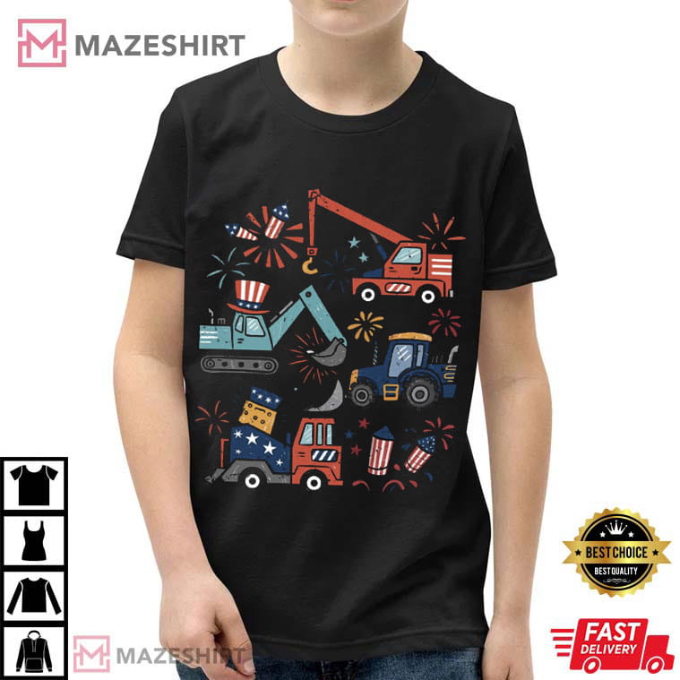 4th Of July Work Machine American Boy T-Shirt 4th Of July Work Machine American Boy T-Shirt