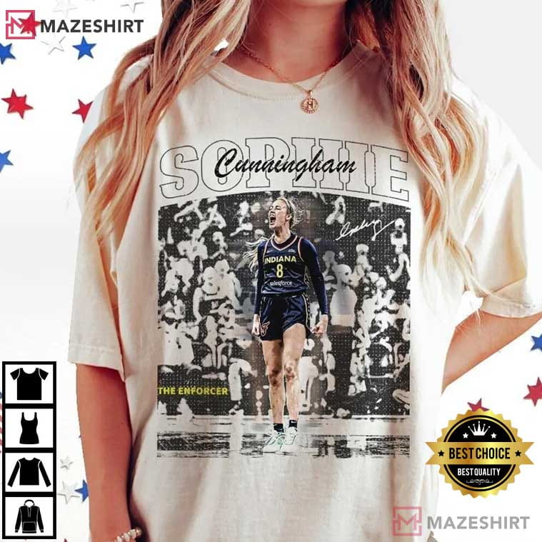 Sophie Cunningham The Enforcer Basketball Indiana Fever T-Shirt Sophie Cunningham The Enforcer Basketball Indiana Fever T-Shirt