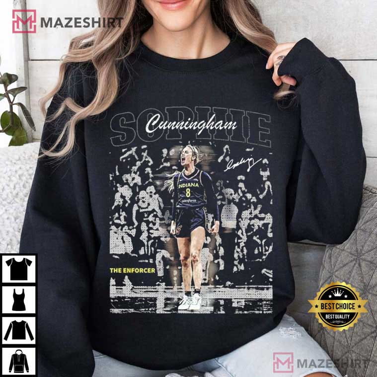 Sophie Cunningham The Enforcer Basketball Indiana Fever T-Shirt Sophie Cunningham The Enforcer Basketball Indiana Fever T-Shirt