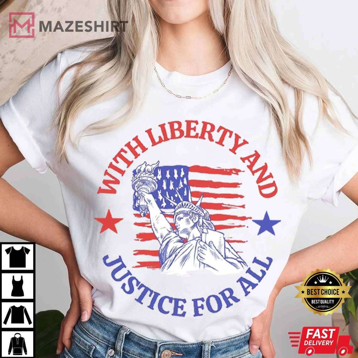 With Liberty And Justice For All Social Justice 4th Of July T-Shirt With Liberty And Justice For All Social Justice 4th Of July T-Shirt