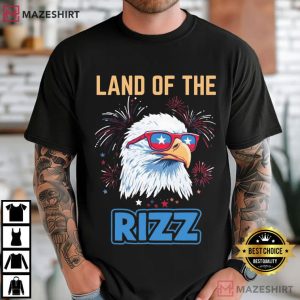 Bald Eagle Sunglasses Land Of The Rizz Funny Patriotic T Shirt (2)