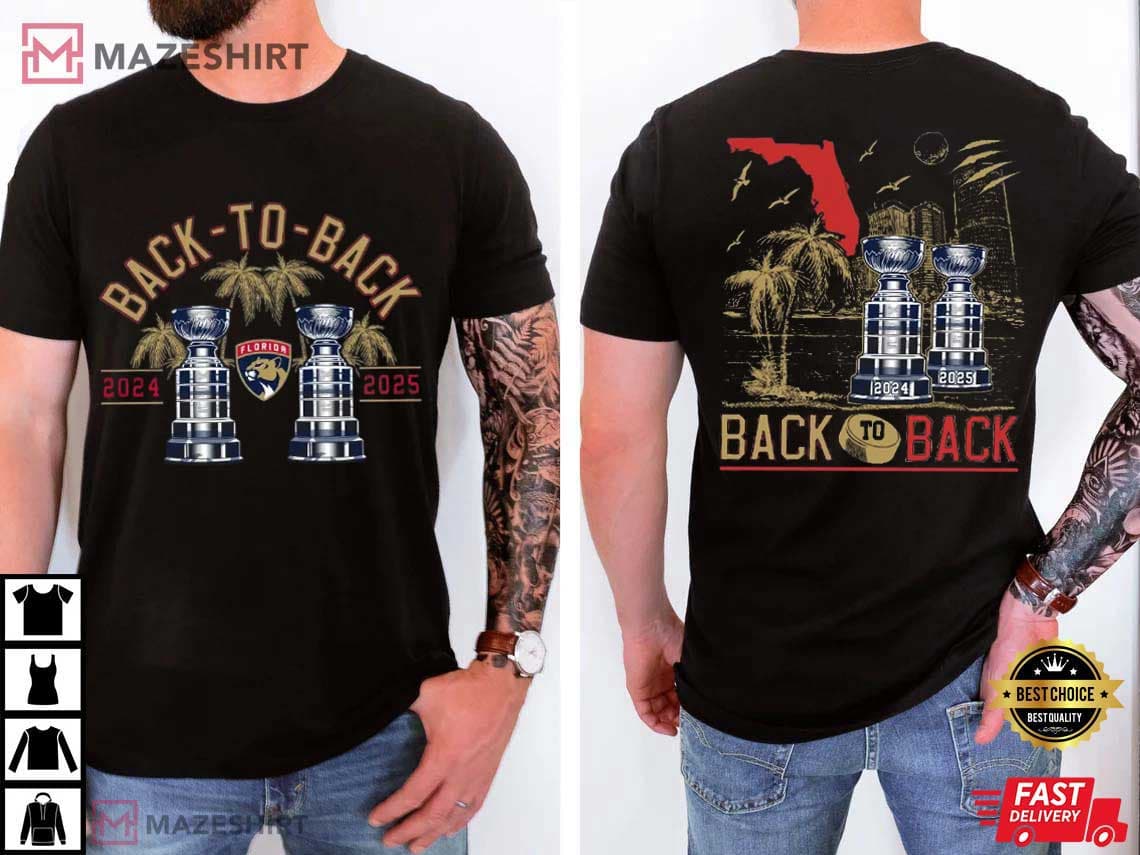 Florida Panthers Back To Back Hockey Stanley Cup T-Shirt Florida Panthers Back To Back Hockey Stanley Cup T-Shirt