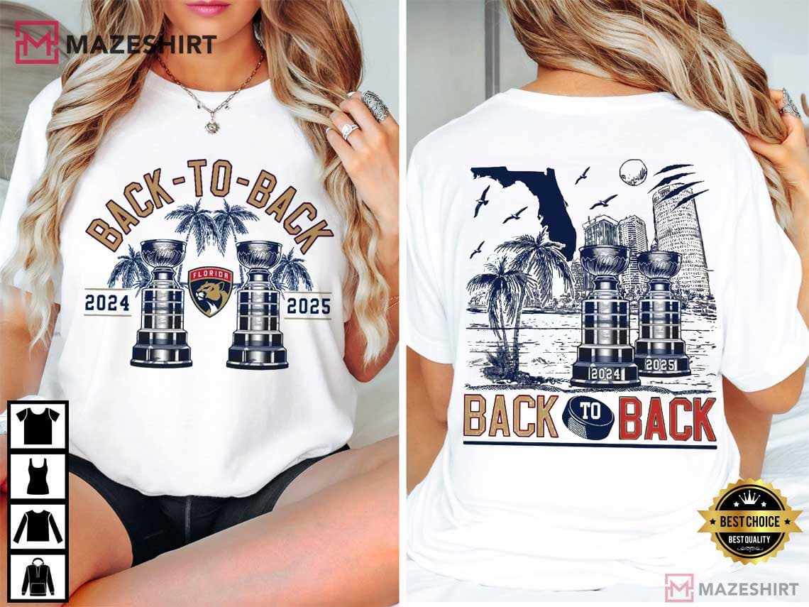Florida Panthers Back To Back Hockey Stanley Cup T-Shirt Florida Panthers Back To Back Hockey Stanley Cup T-Shirt