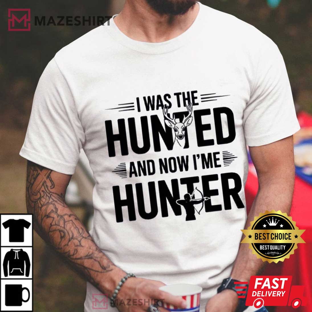 I Was The Hunted And Now I'm The Hunter Funny Trump T-Shirt I Was The Hunted And Now I'm The Hunter Funny Trump T-Shirt