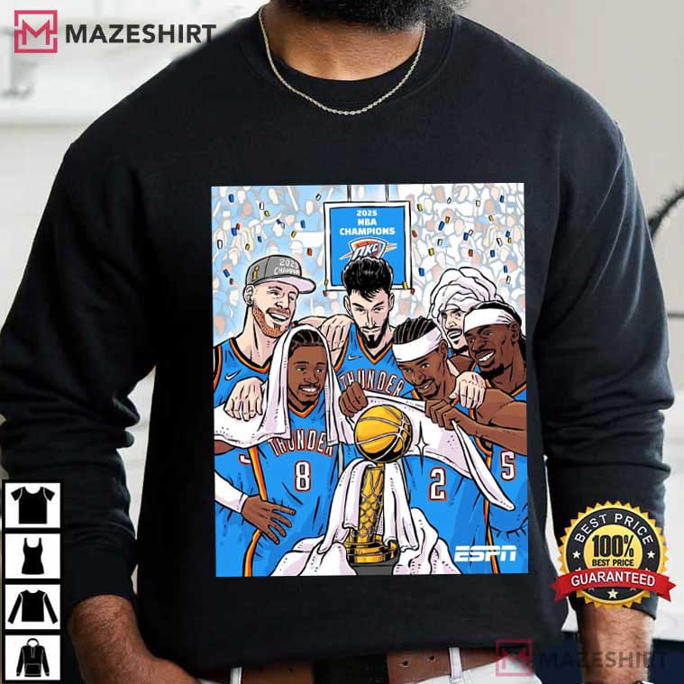 OKC Thunder NBA Champions 2025 Finals Victory Basketball T-Shirt OKC Thunder NBA Champions 2025 Finals Victory Basketball T-Shirt