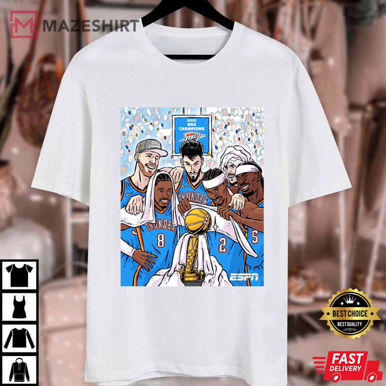OKC Thunder NBA Champions 2025 Finals Victory Basketball T-Shirt OKC Thunder NBA Champions 2025 Finals Victory Basketball T-Shirt