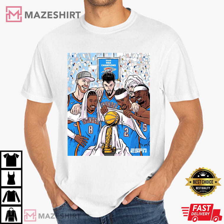 OKC Thunder NBA Champions 2025 Finals Victory Basketball T-Shirt OKC Thunder NBA Champions 2025 Finals Victory Basketball T-Shirt