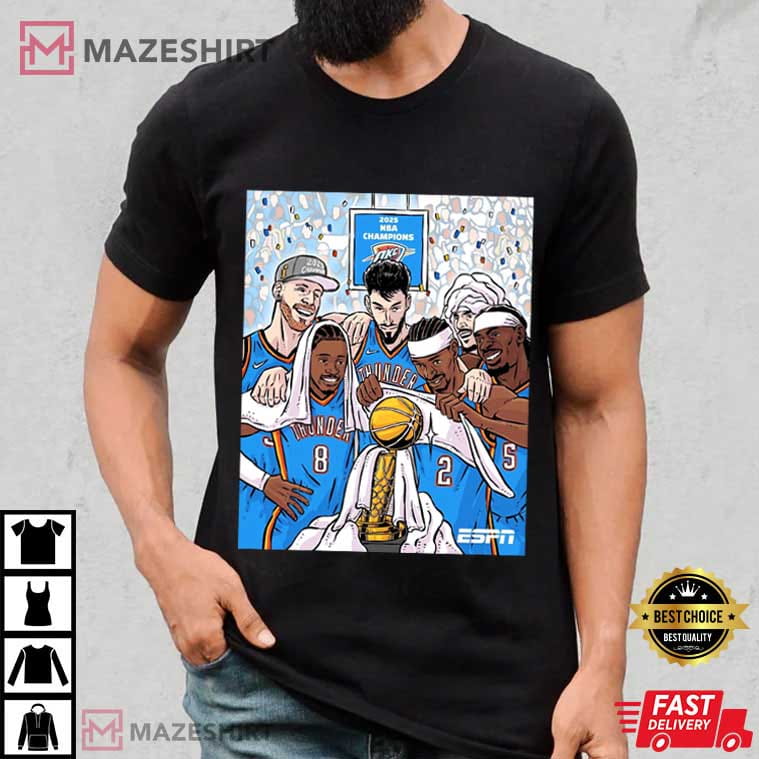 OKC Thunder NBA Champions 2025 Finals Victory Basketball T-Shirt OKC Thunder NBA Champions 2025 Finals Victory Basketball T-Shirt