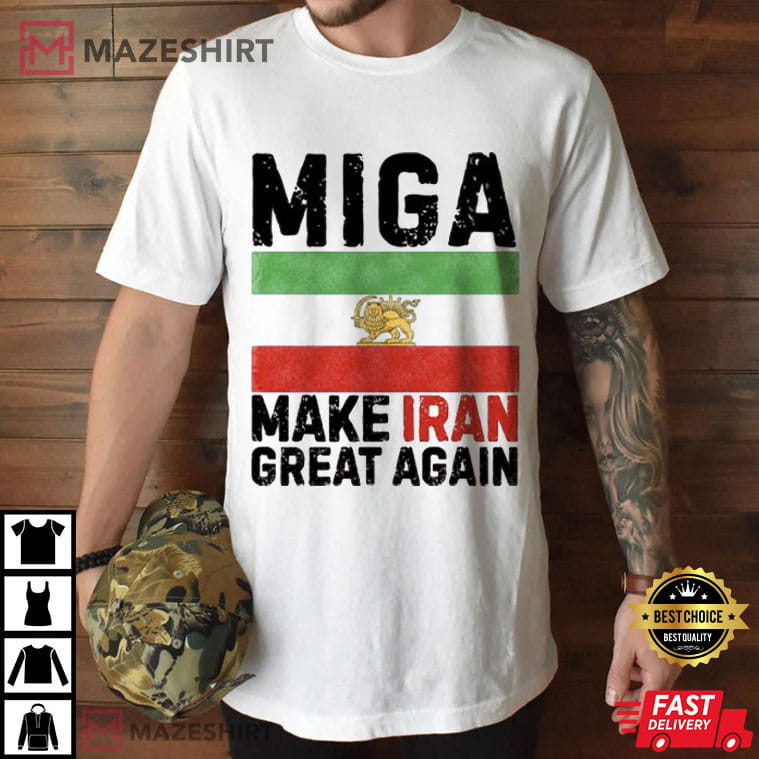 Make Iran Great Again Miga Political Satire Vintage T-Shirt Make Iran Great Again Miga Political Satire Vintage T-Shirt