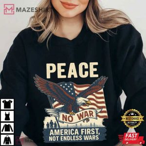 Peace Anti War America Flag Patriotic Protest T Shirt (4)