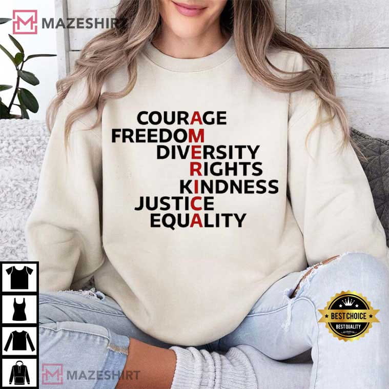 Courage Freedom Diversity America Human Rights T-Shirt Courage Freedom Diversity America Human Rights T-Shirt