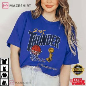 OKC Thunder 2025 Champions Basketball Finals Trophy T Shirt (2)