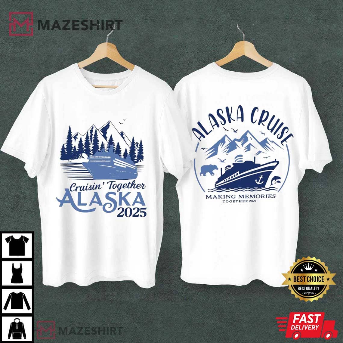 Alaska Cruise Making Memories Together Family Vacation 2025 T-Shirt Alaska Cruise Making Memories Together Family Vacation 2025 T-Shirt
