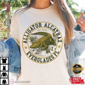 Alligator Alcatraz Everglades Florida Parody Graphic T Shirt (1)