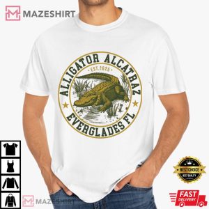 Alligator Alcatraz Everglades Florida Parody Graphic T Shirt (2)