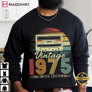 50th Birthday Gift Cassette Vintage 1975 Limited Edition T Shirt (3)