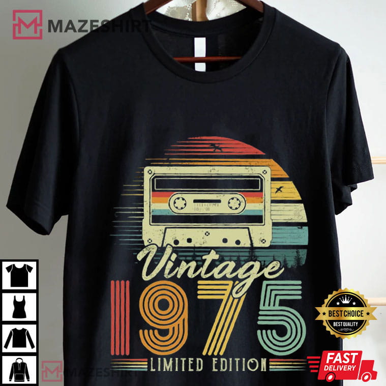 50th Birthday Gift Cassette Vintage 1975 Limited Edition T-Shirt 50th Birthday Gift Cassette Vintage 1975 Limited Edition T-Shirt