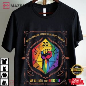 LGBTQ+ Pride Month We All Roll For Initiative DnD Gamers T Shirt (1)
