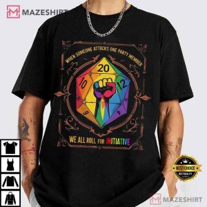 LGBTQ+ Pride Month We All Roll For Initiative DnD Gamers T Shirt (2)