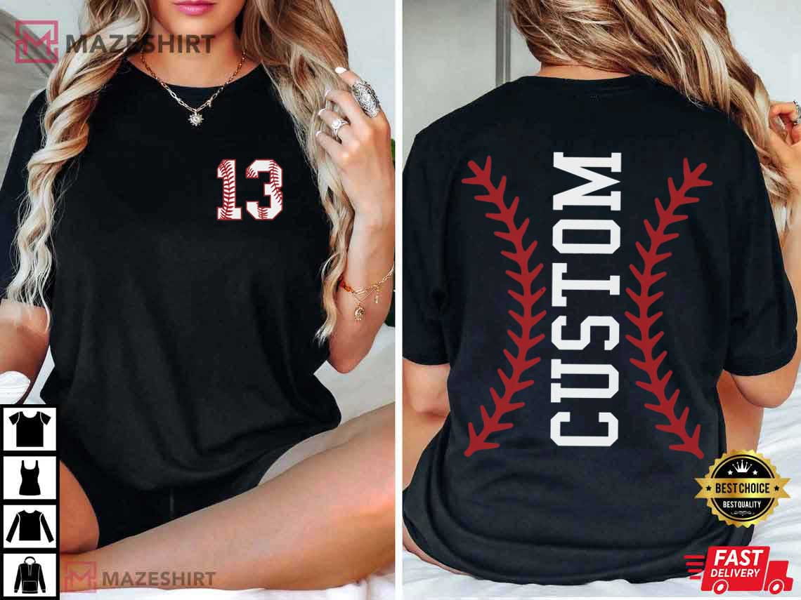 Custom Baseball Number And Name Sports T-Shirt Custom Baseball Number And Name Sports T-Shirt